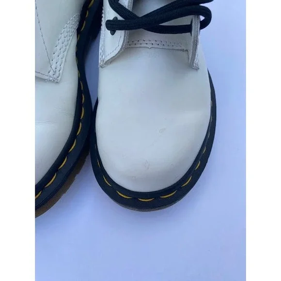 Dr. Martens 1460 White Leather 8 Eye Combat Boots Womens Size 5 US L 36 EU - Picture 9 of 11